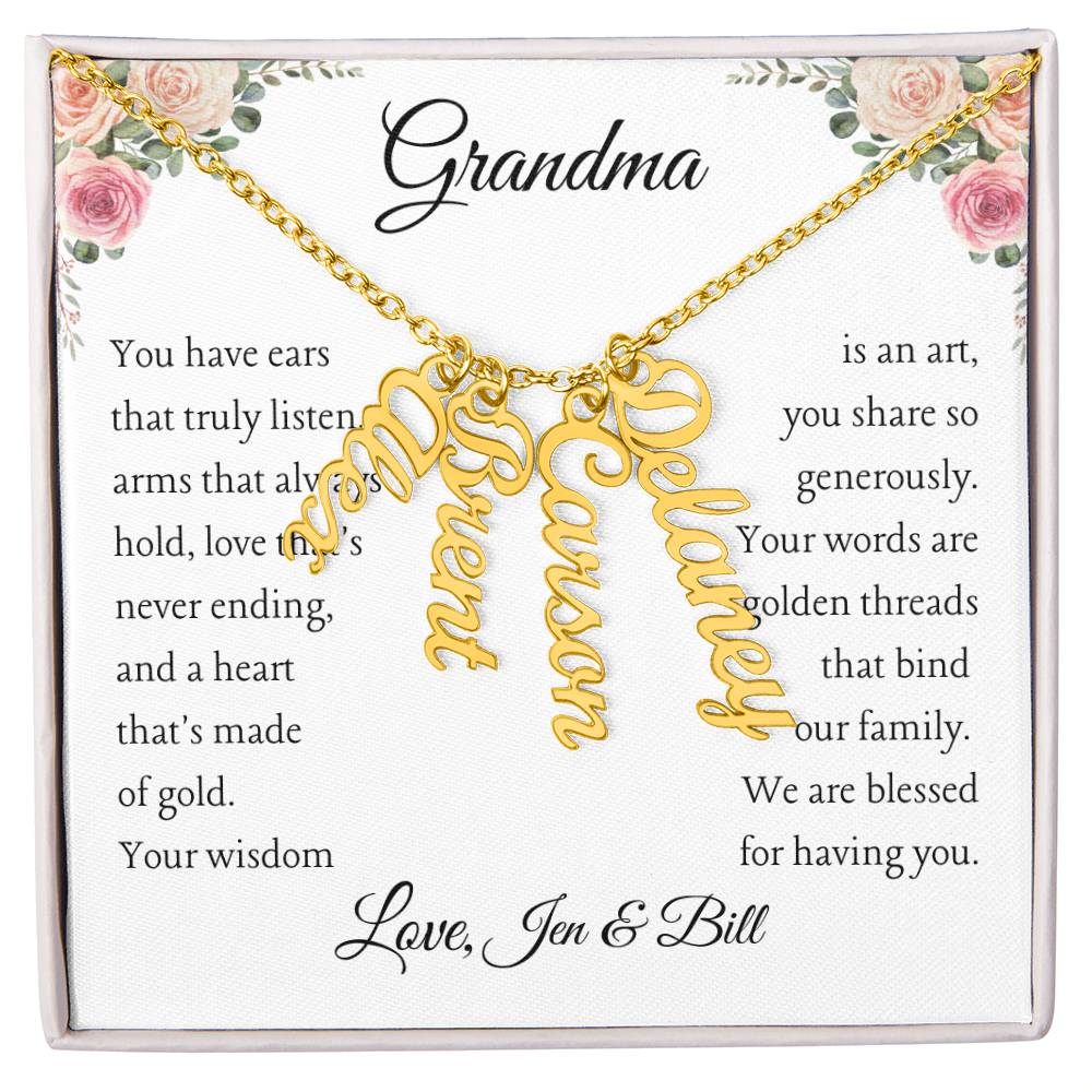 To Grandma, 2 - 4 grandchildren, Personalize Giver Name | You have ears (VE24N-GM-Per-YHEARS-W-S2309) - You Make It Special