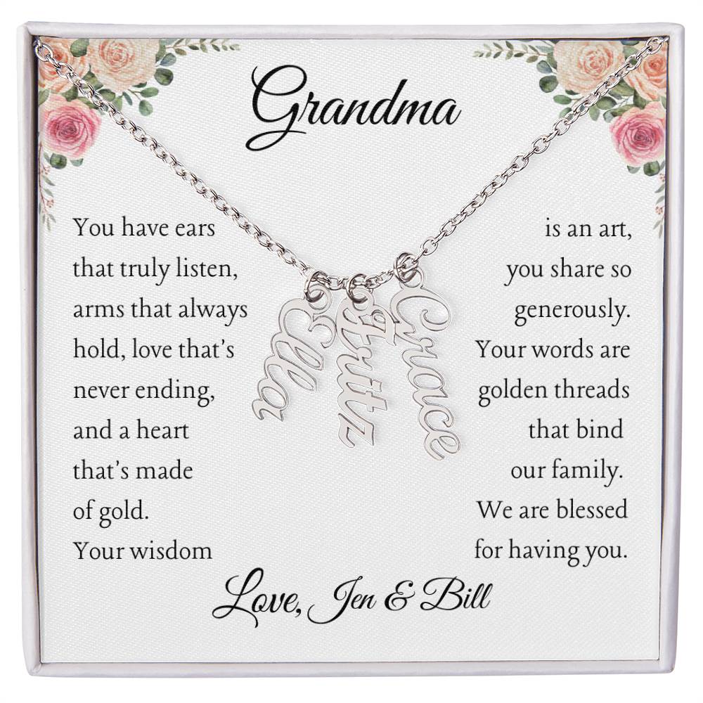 To Grandma, 2 - 4 grandchildren, Personalize Giver Name | You have ears (VE24N-GM-Per-YHEARS-W-S2309) - You Make It Special