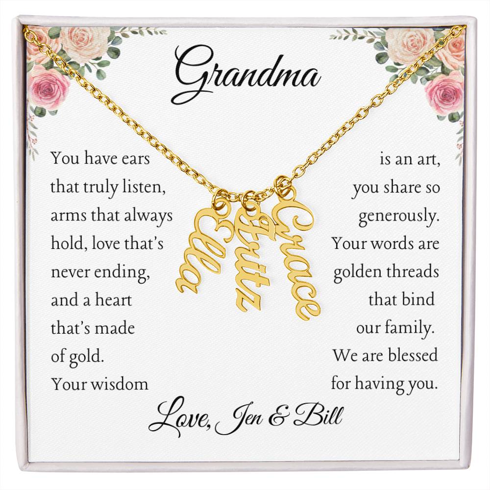 To Grandma, 2 - 4 grandchildren, Personalize Giver Name | You have ears (VE24N-GM-Per-YHEARS-W-S2309) - You Make It Special