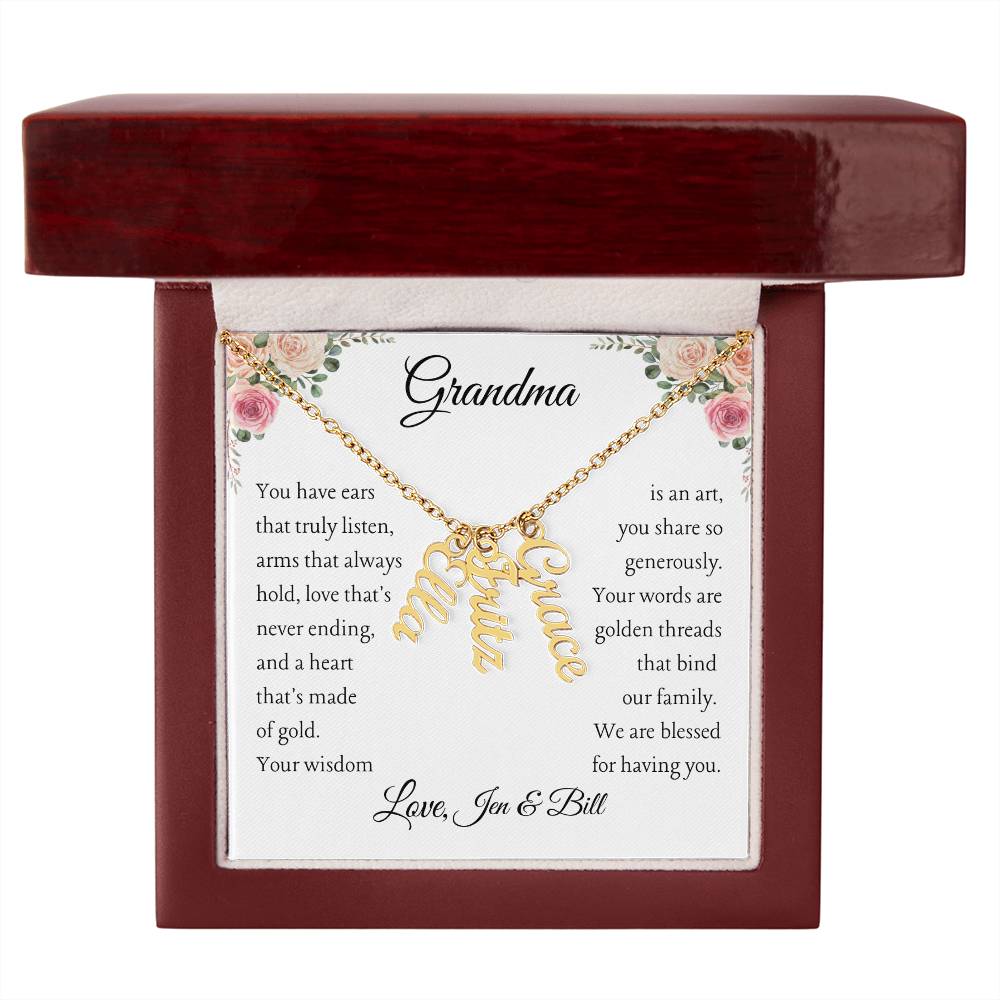 To Grandma, 2 - 4 grandchildren, Personalize Giver Name | You have ears (VE24N-GM-Per-YHEARS-W-S2309) - You Make It Special