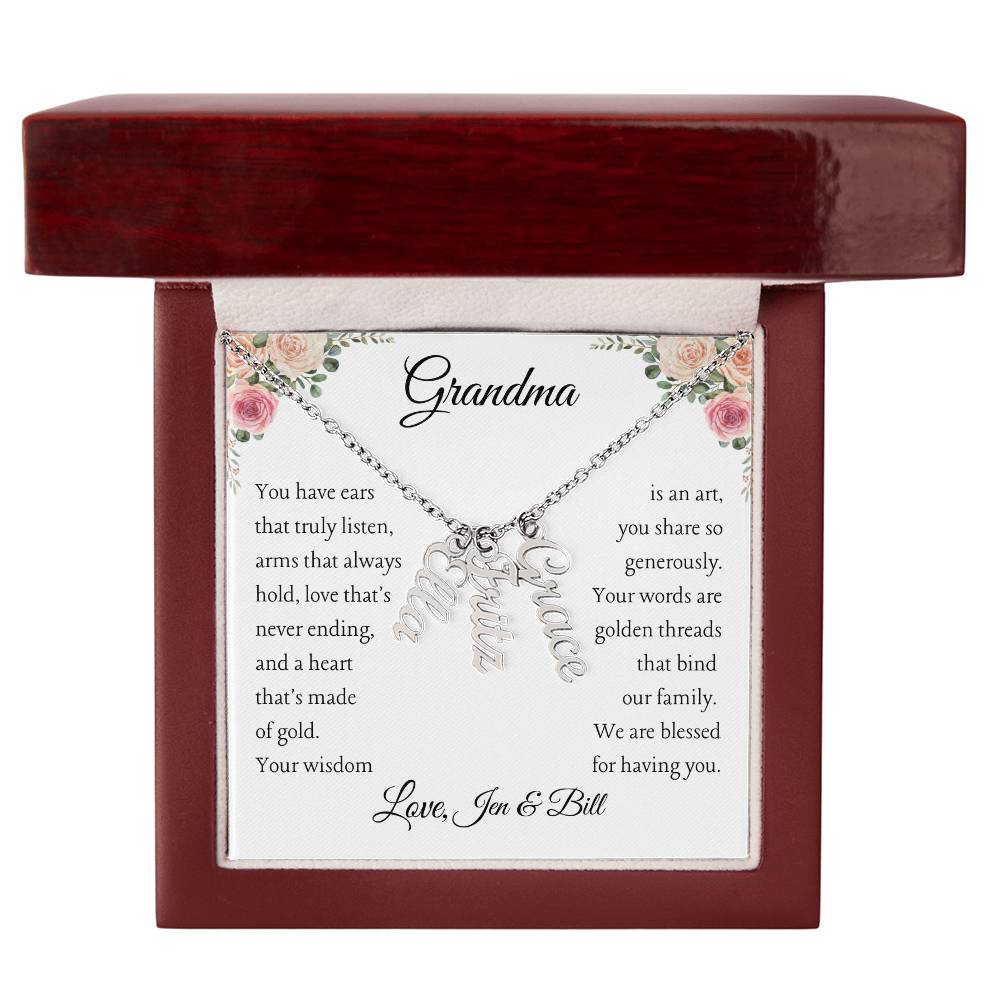 To Grandma, 2 - 4 grandchildren, Personalize Giver Name | You have ears (VE24N-GM-Per-YHEARS-W-S2309) - You Make It Special