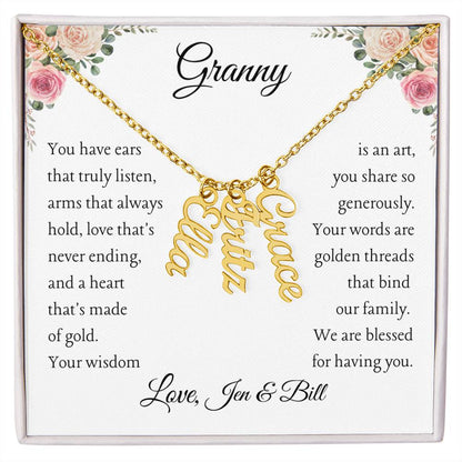 To Granny, 2 - 4 grandchildren, Personalize Giver Name | You have ears (VE24N-GNY-Per-YHEARS-W-S2309) - You Make It Special
