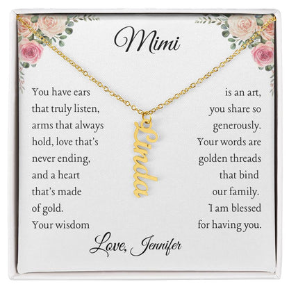 To MiMi from 1 grandchild From "Personalize Giver Name" | Personalized Vertical Name Necklace - You Make It Special