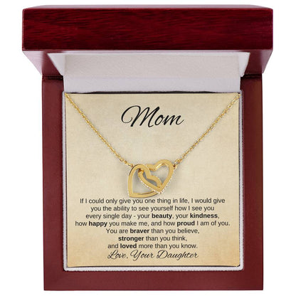 To Mom From Daughter | If I Could Only Give | Interlocking Heart Necklace - You Make It Special