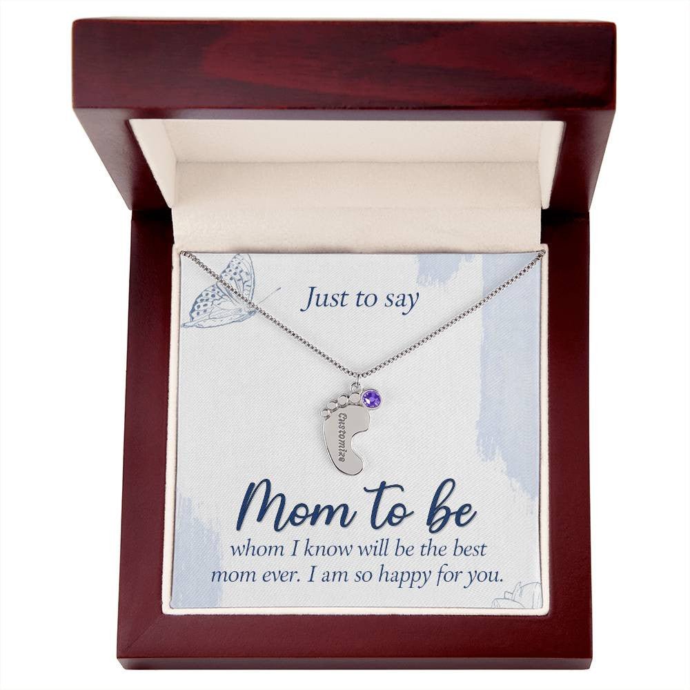 To Mom to be | Just to say | Baby Feet Necklace (BFN-M-ME-JustToSay-Bu-S2309) - You Make It Special