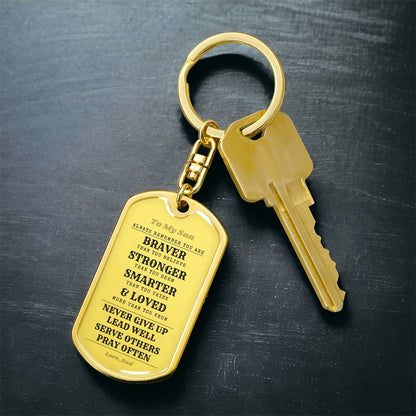 To Son From Dad | Always Remember | Dog Tag with Swivel Keychain (DT-KSW-S-D-W-S2309) - You Make It Special