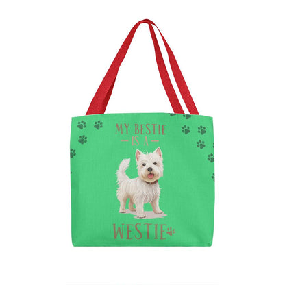 West Highland Terrier My Bestie Is A Westie Tote Bag Grocery Shopping Reusable Bag Tote (TB - BstIsWstie - S2402) - You Make It Special