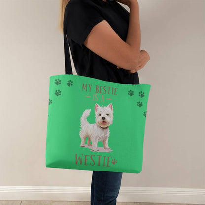 West Highland Terrier My Bestie Is A Westie Tote Bag Grocery Shopping Reusable Bag Tote (TB - BstIsWstie - S2402) - You Make It Special