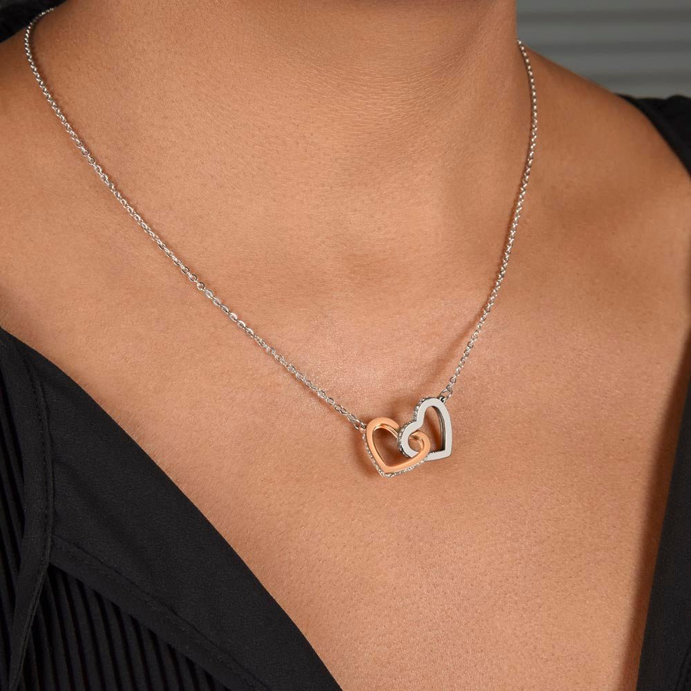 What cancer cannot do | Interlocking hearts necklace, white - You Make It Special