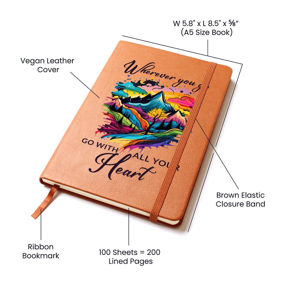 Wherever You Go Leather Journal Notebook Diary (LJ-WhereverYouGo-Mlti-S2402) - You Make It Special